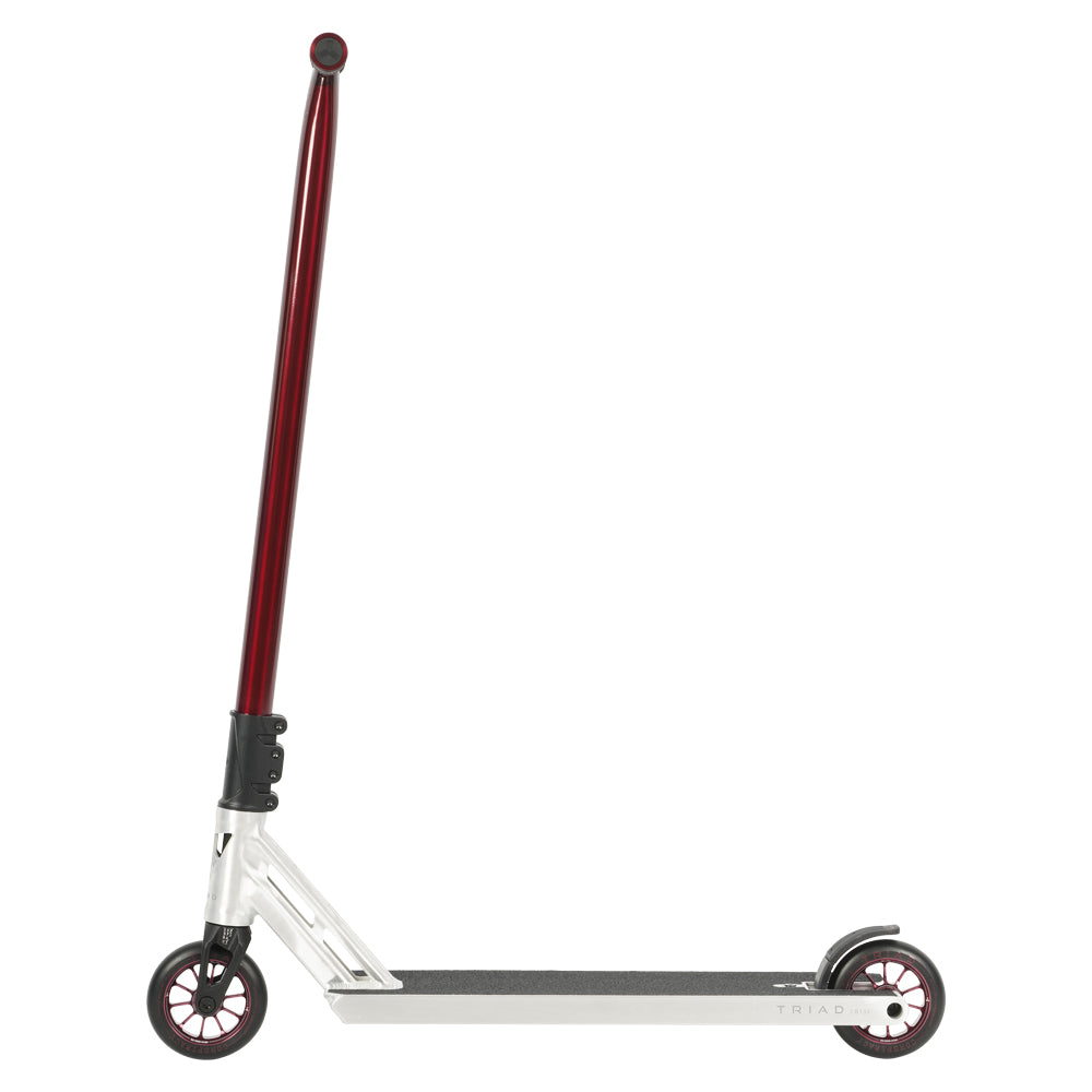 Triad Hellion Raw / Red - Scooter Complete Side View Conspiracy Wheels