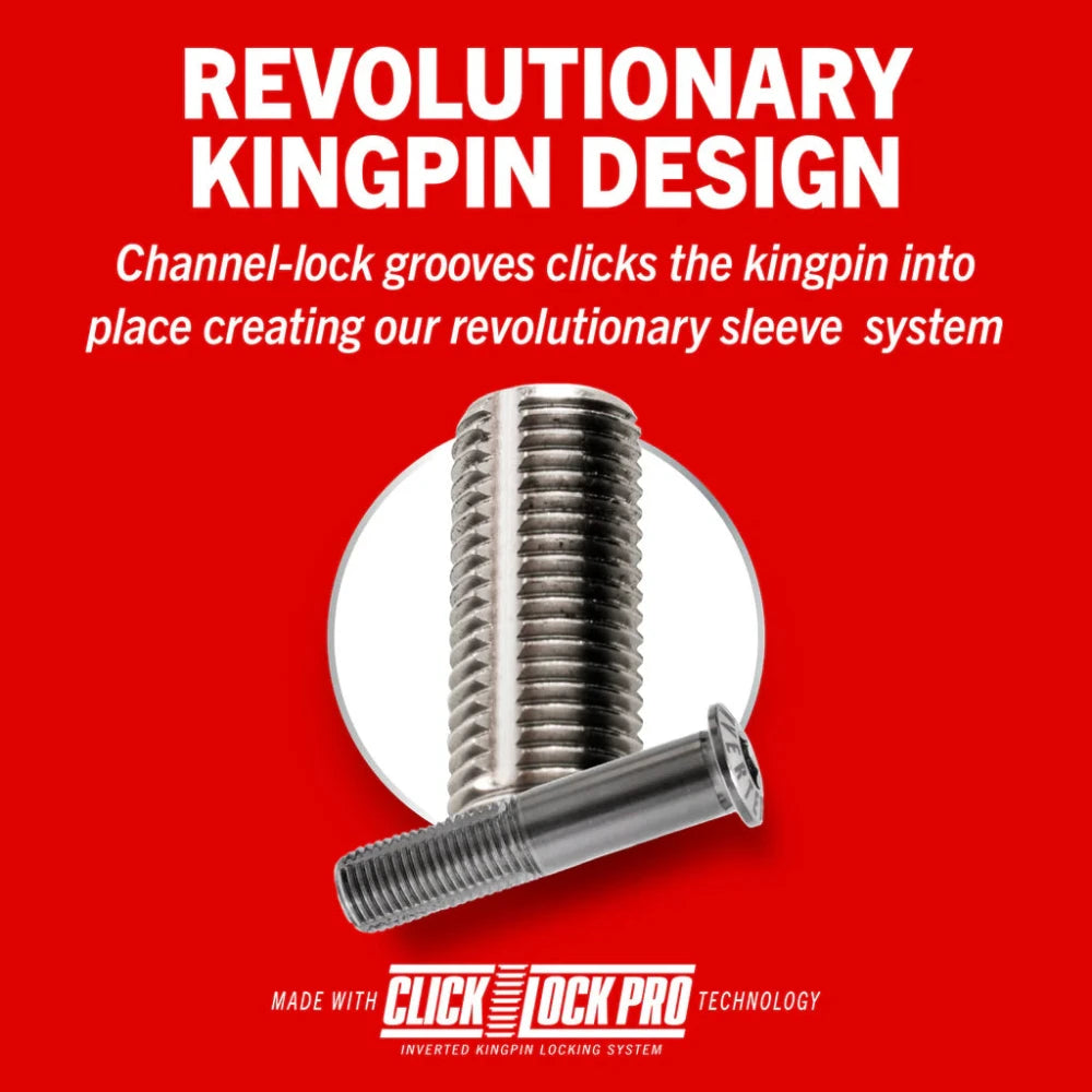 Ace AF1 Inverted Polished Hollowed Skateboard Trucks Revolutionary Kingpin With Channel-lock Grooves