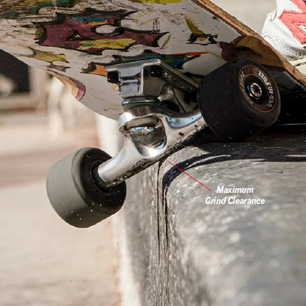 Ace AF1 Inverted Polished Hollowed Skateboard Trucks Maximum Grind Clearance In Action
