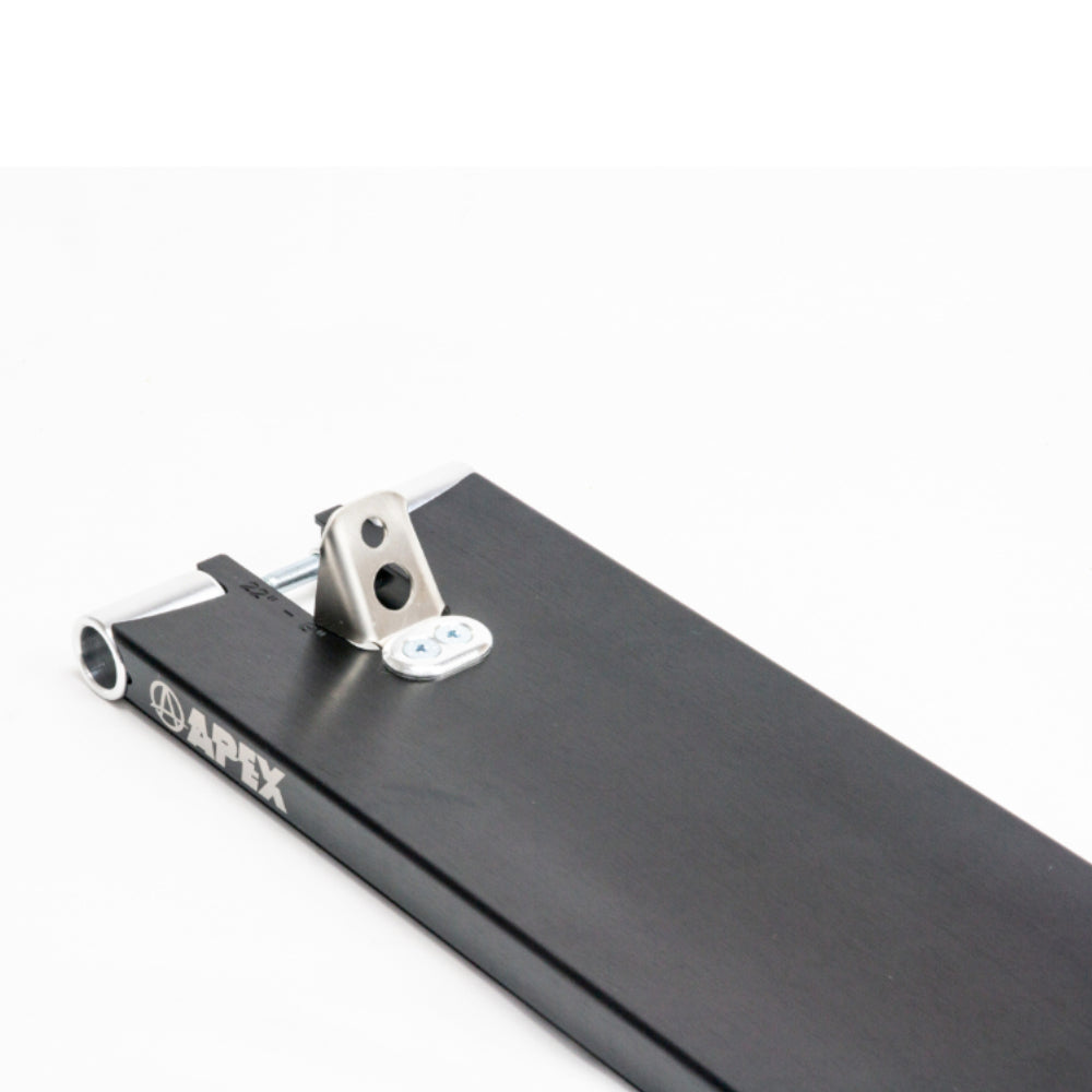 Apex Boxed 6" Black Street Scooter Deck The latest addition to our range is the 6” wide deck. This deck has been refined and perfected over the last year to create a durable, light and well balanced street deck. For riders looking to progress their street riding, this deck is the perfect fit.
