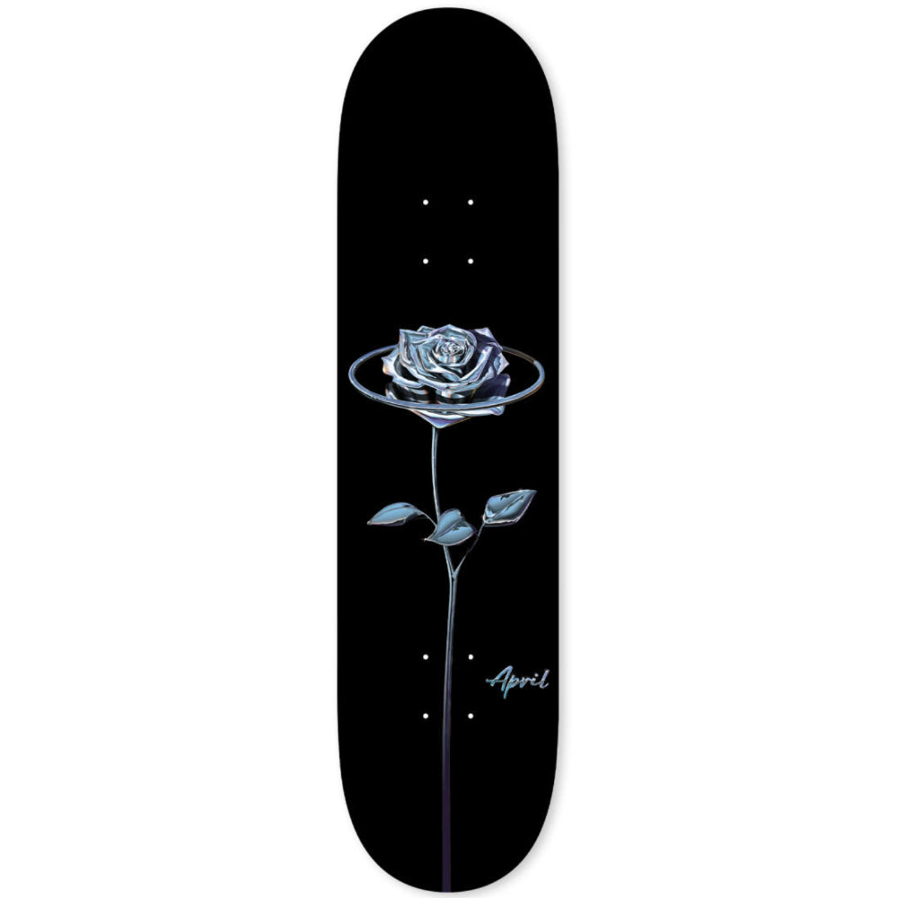 April Chrome Rose Black Skateboard Deck