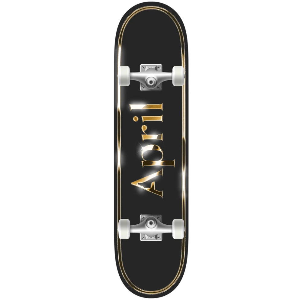 April OG Logo Golden Black Skateboard Complete