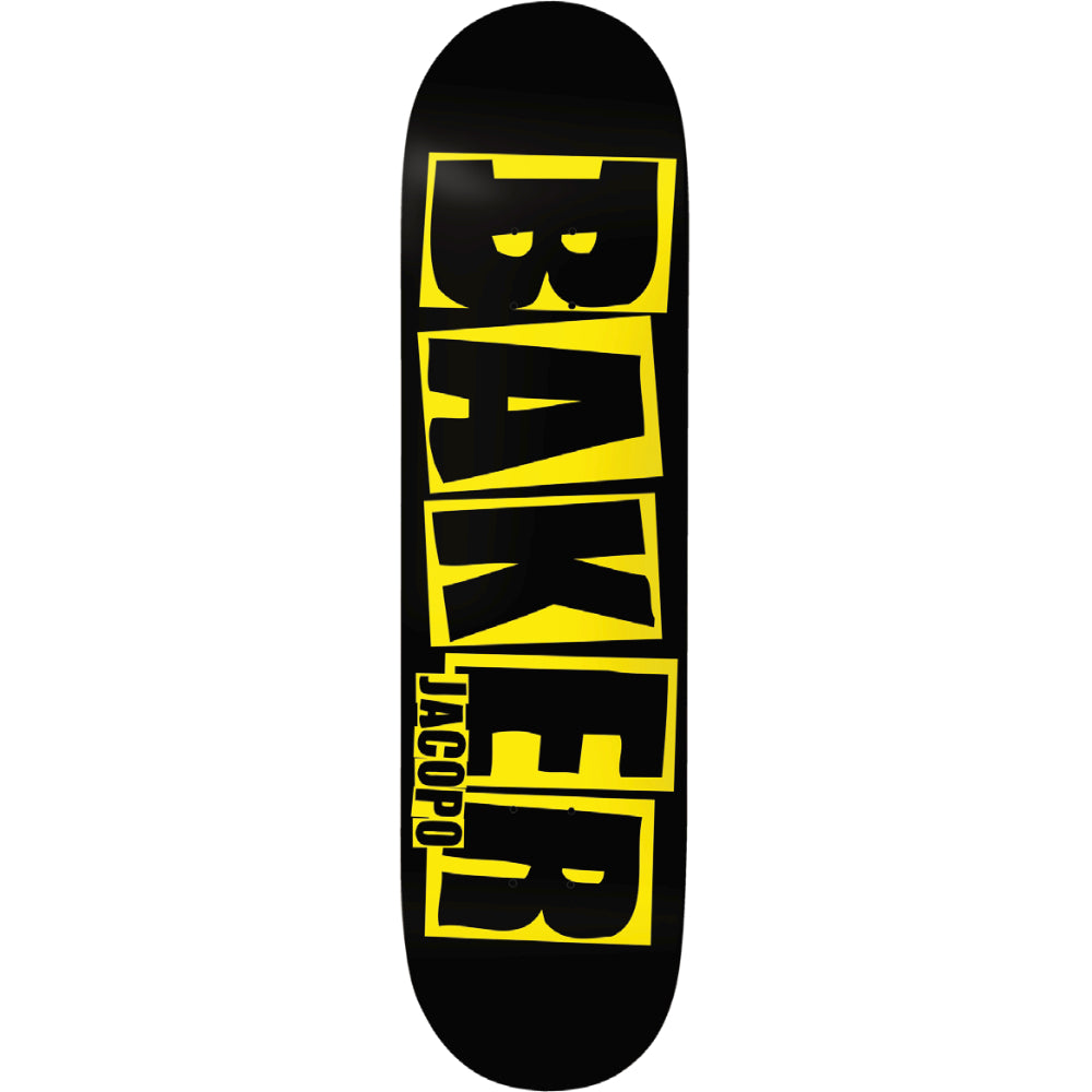 Baker Brand Logo Danger Yellow Jacopo Carozzi 8.0 - Skateboard Deck