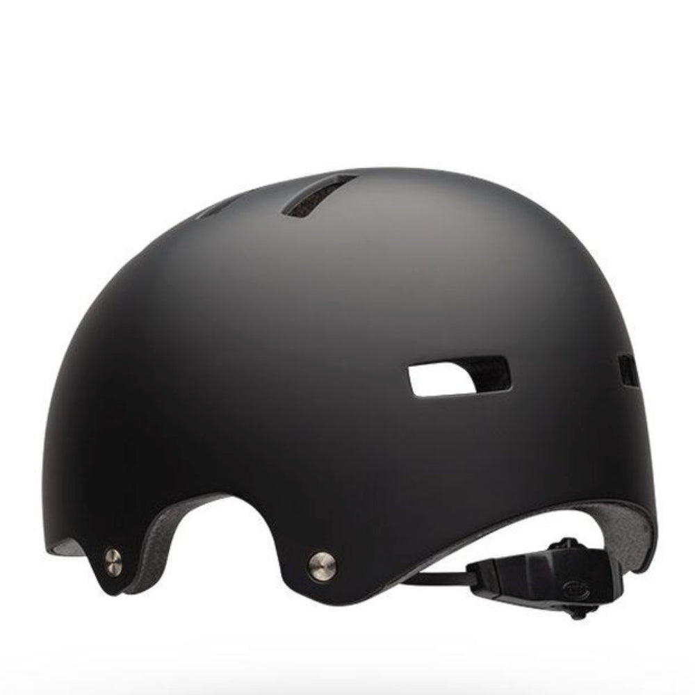 Bell Youth Span Matte Black Certified Helmet Left Back Angle With Adjustment