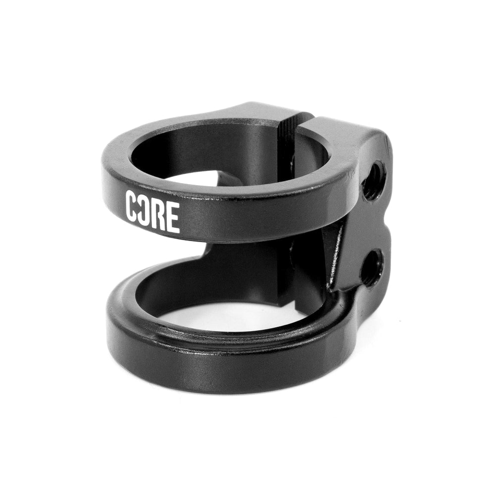 Core Venom Double Scooter Clamp Black Front Angle View