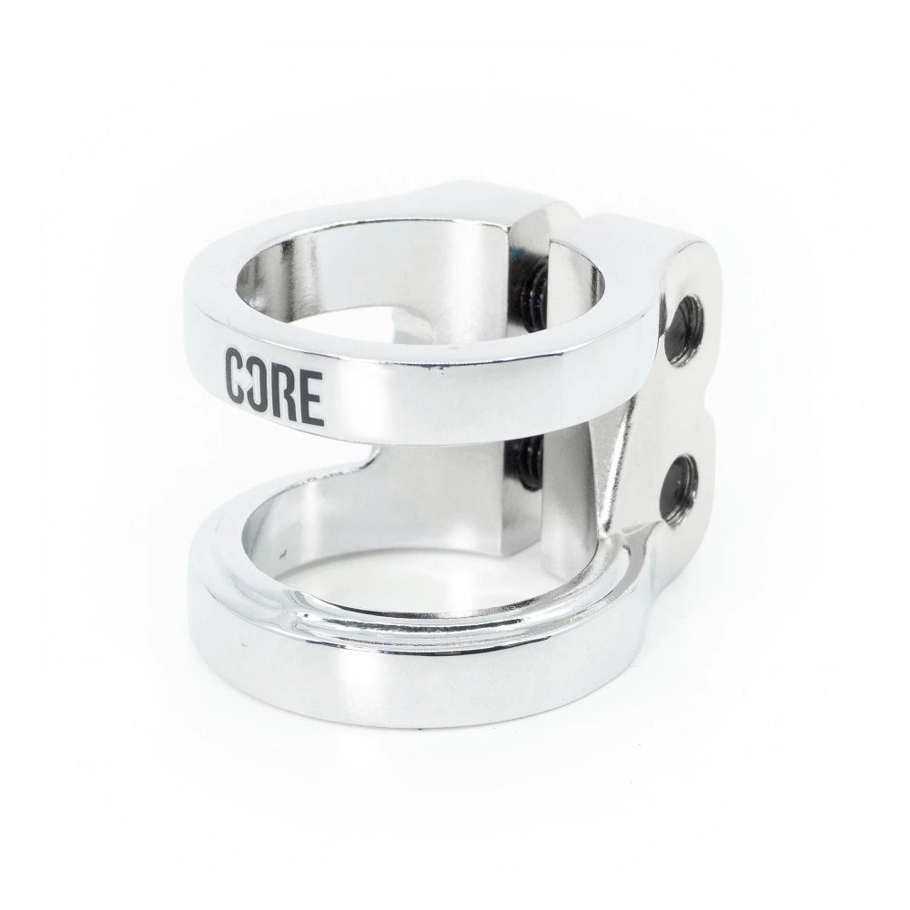 Core Venom Double Scooter Clamp Chrome Front Angle View