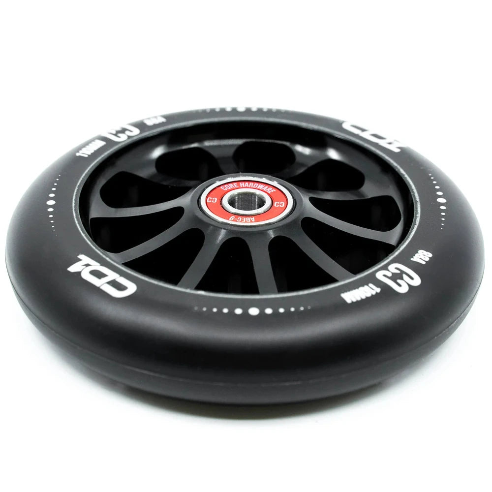 Core CD1 Spoked 110mm Scooter Wheels Black Angle View