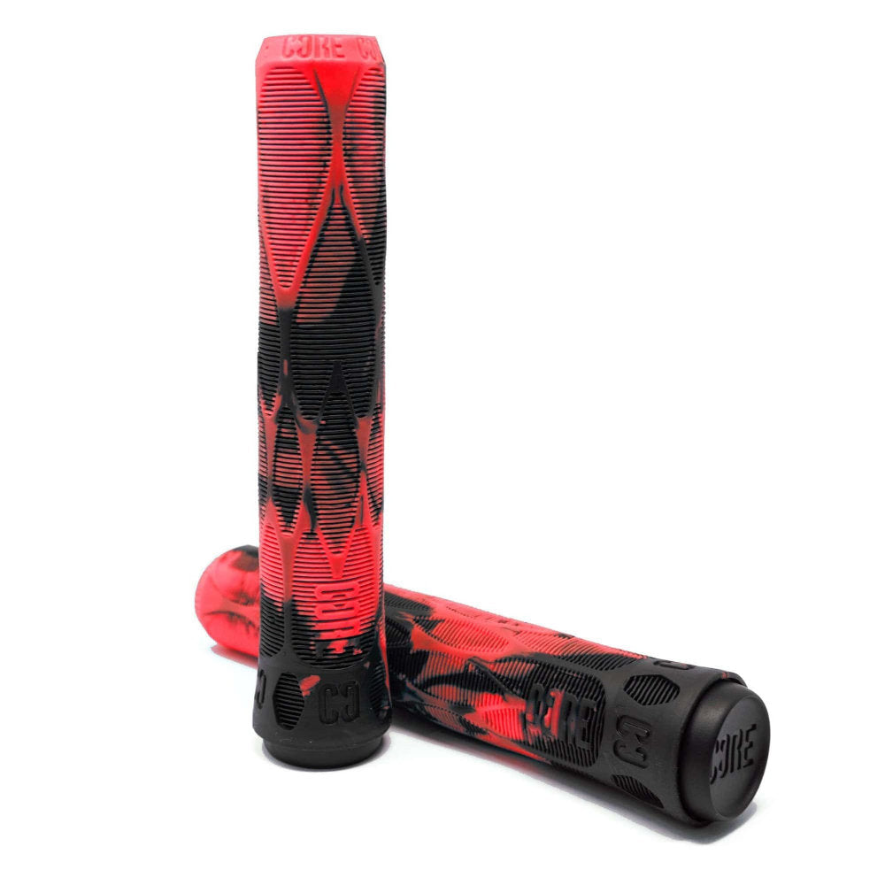 Core Pro 170mm Soft Handlebar Grips Black Red Swirl