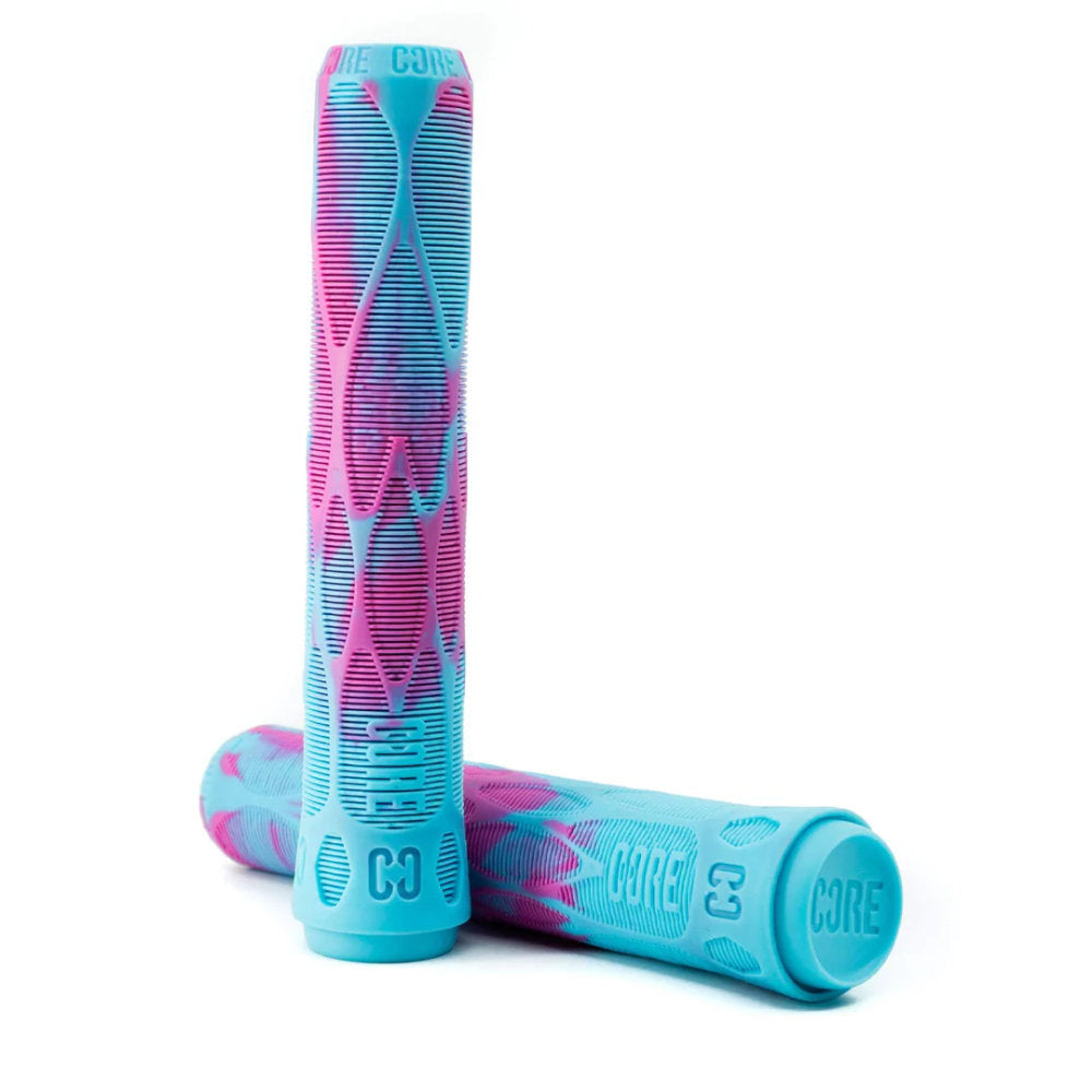 Core Pro 170mm Soft Handlebar Grips Teal Pink Swirl