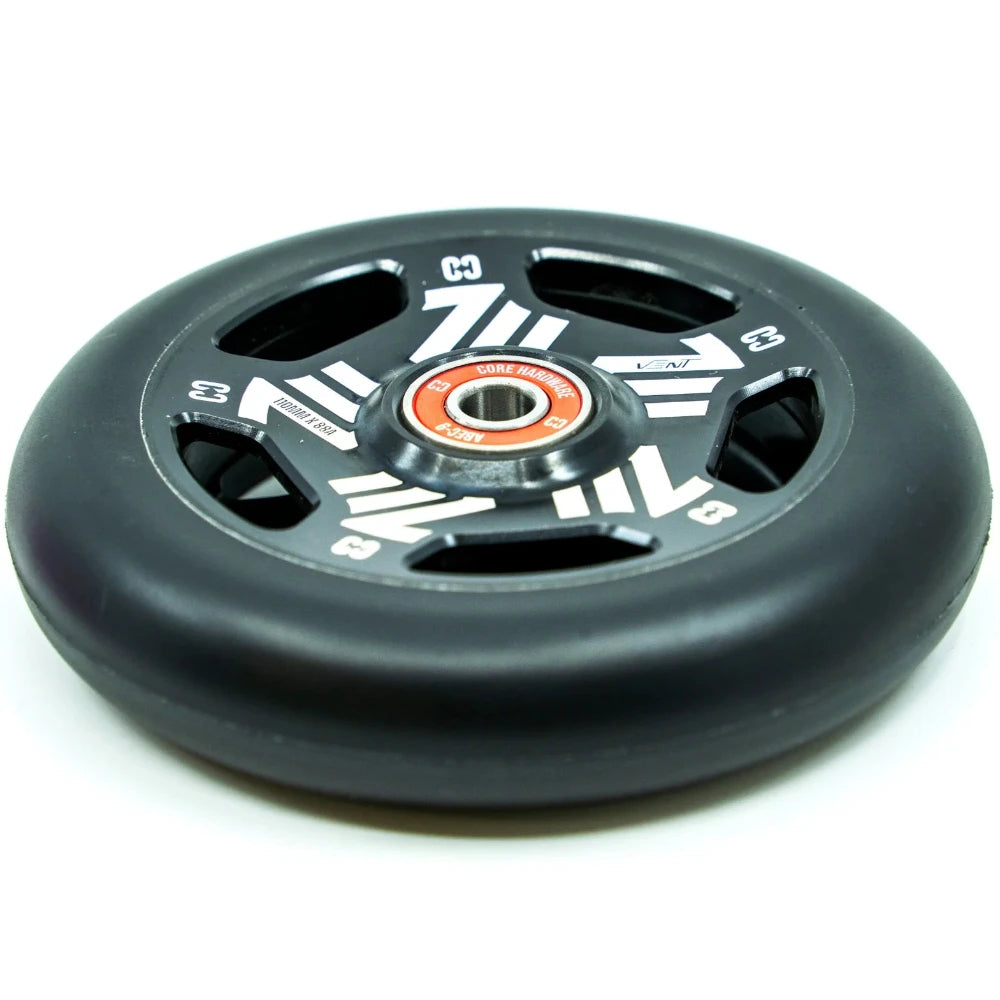 Core Vent Hollow 110mm Scooter Wheels Black Angle View