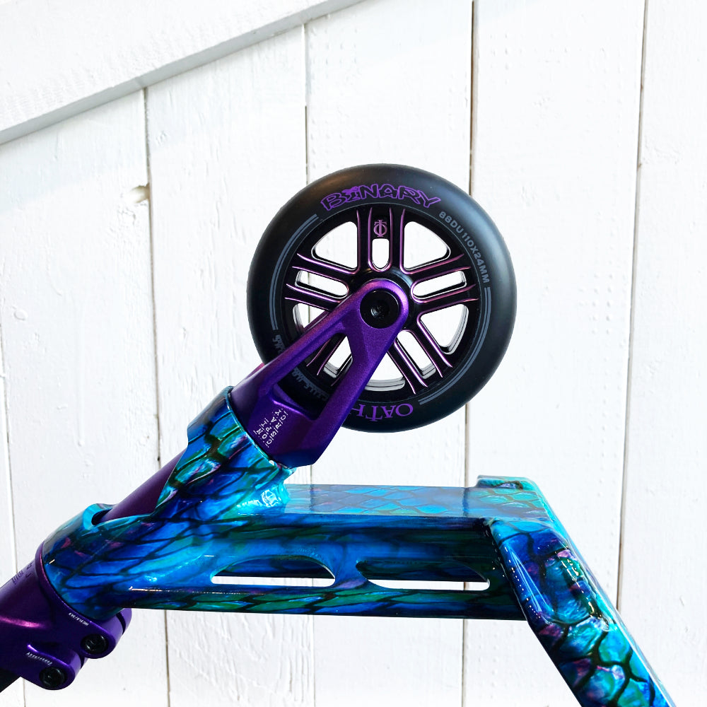 Dragon Force Custom Freestyle Scooter with Oath Binary 110x24mm wheels and Triad conspiracy TUC fork