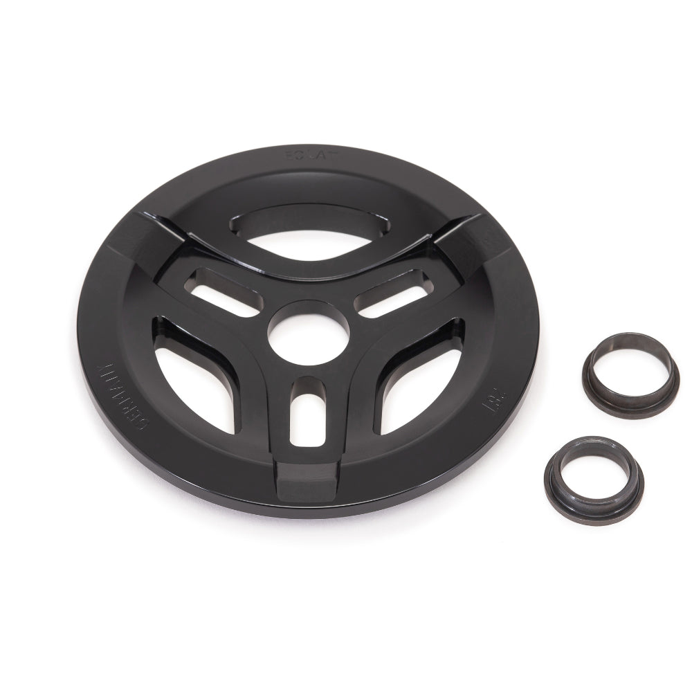 Eclat Vent Guard 25T Black BMX Sprocket Angle View With Spacer