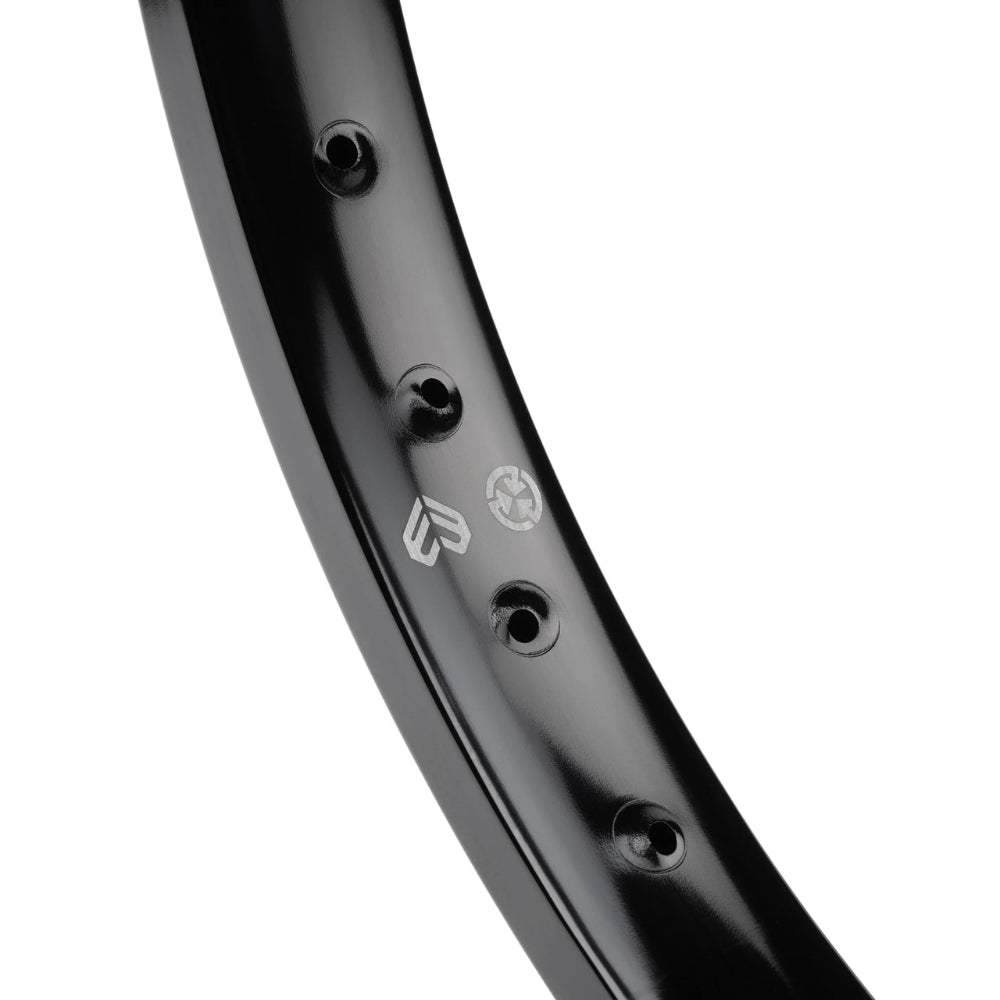 Eclat Locator 20in BMX Rim Black Close Up Logo