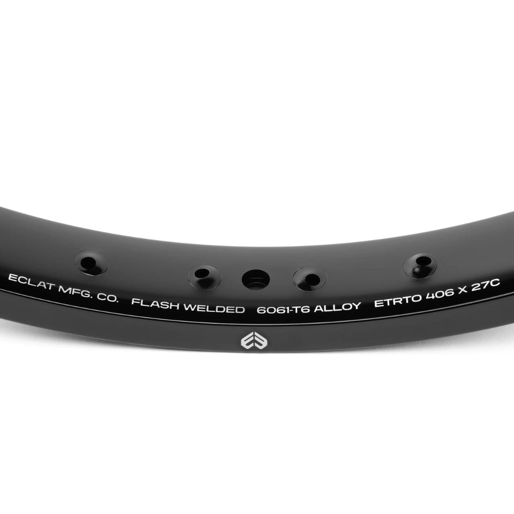 Eclat Locator 20in BMX Rim Black Writing On The Rim
