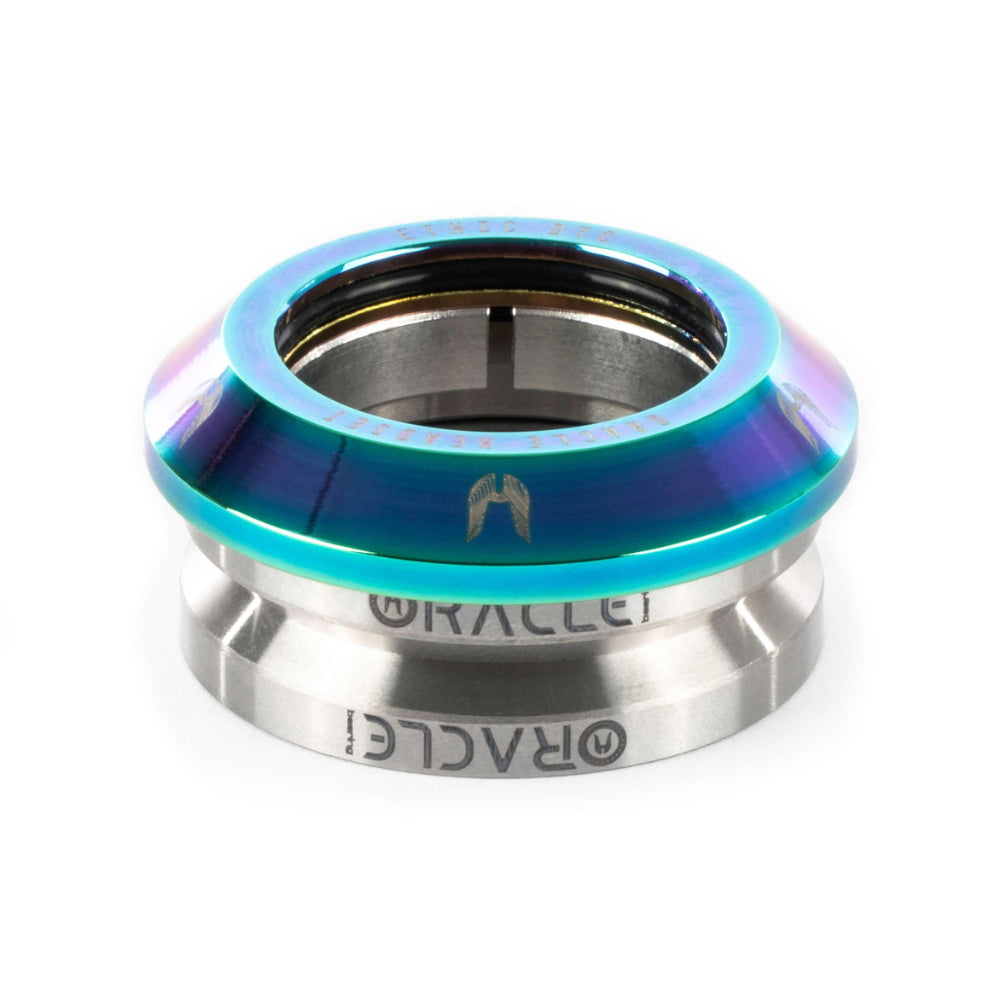 Ethic DTC Oracle - Headset Brand new headset form Ethic DTC - improved friction (even under high compression) - first freestyle/BMX headset bearing optimized for freestyle shocks and charges - 15% lighter (-10g) - improved compression ring design