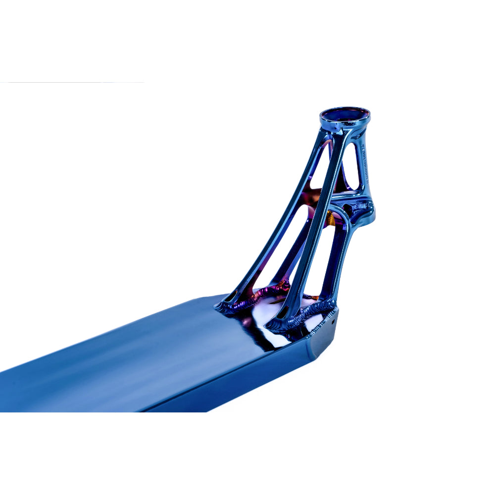 Ethic DTC Pandemonium V2 Park Scooter Deck Chrome Blue with lighter redesigned neck