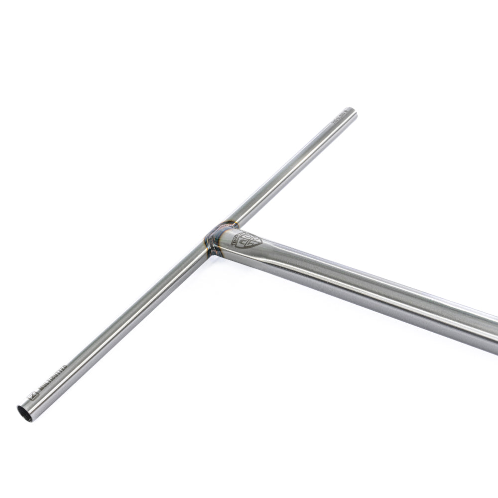 Ethic DTC Tenacity V2 Multi Butted Raw Light Freestyle Scooter T Bars Angle View