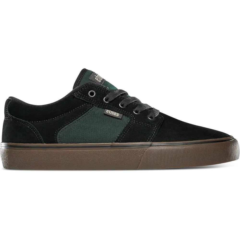 Etnies Barge LS Shoes Black / Brown / Green Side View
