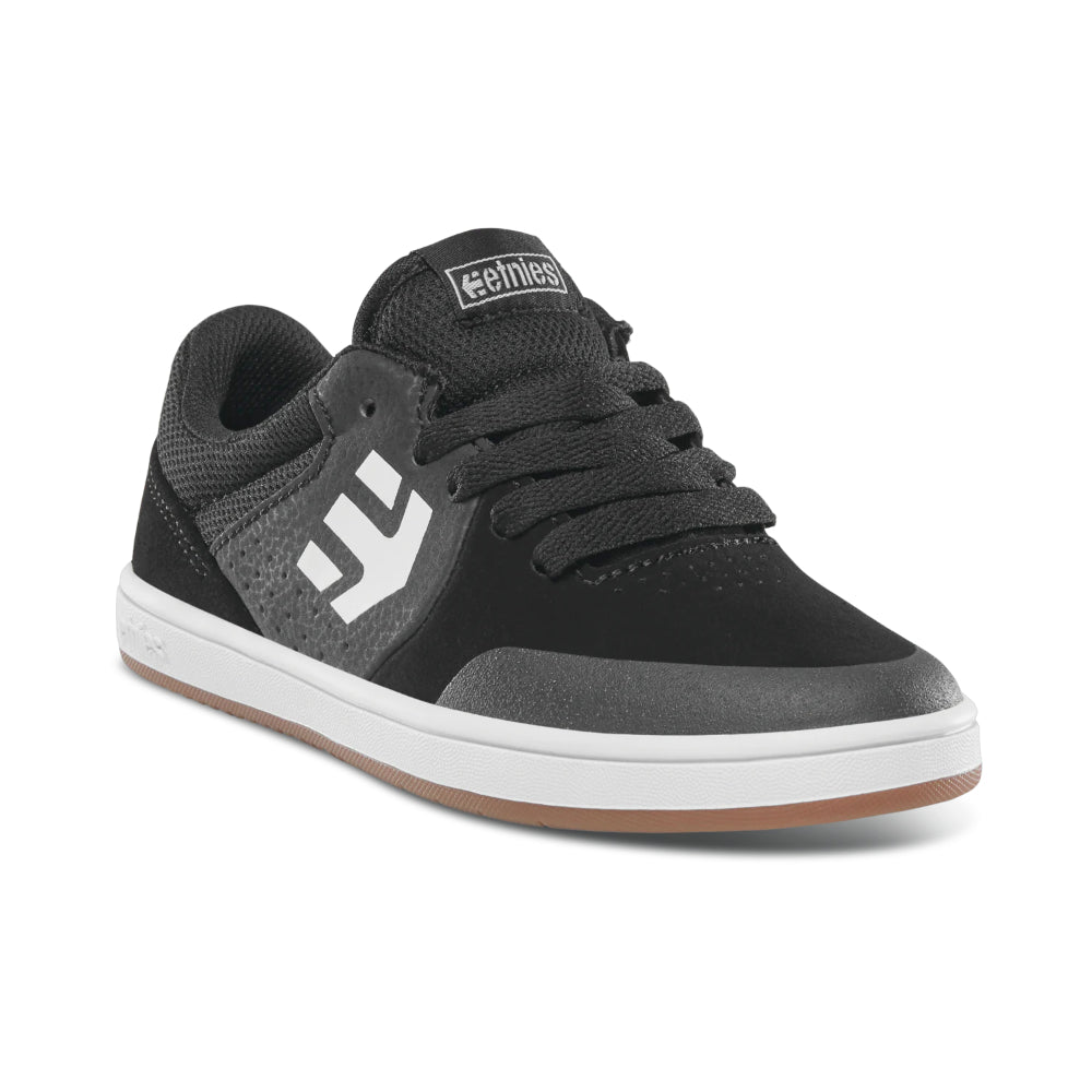 Etnies Kids Marana Black/Gum/White Shoes Angle View