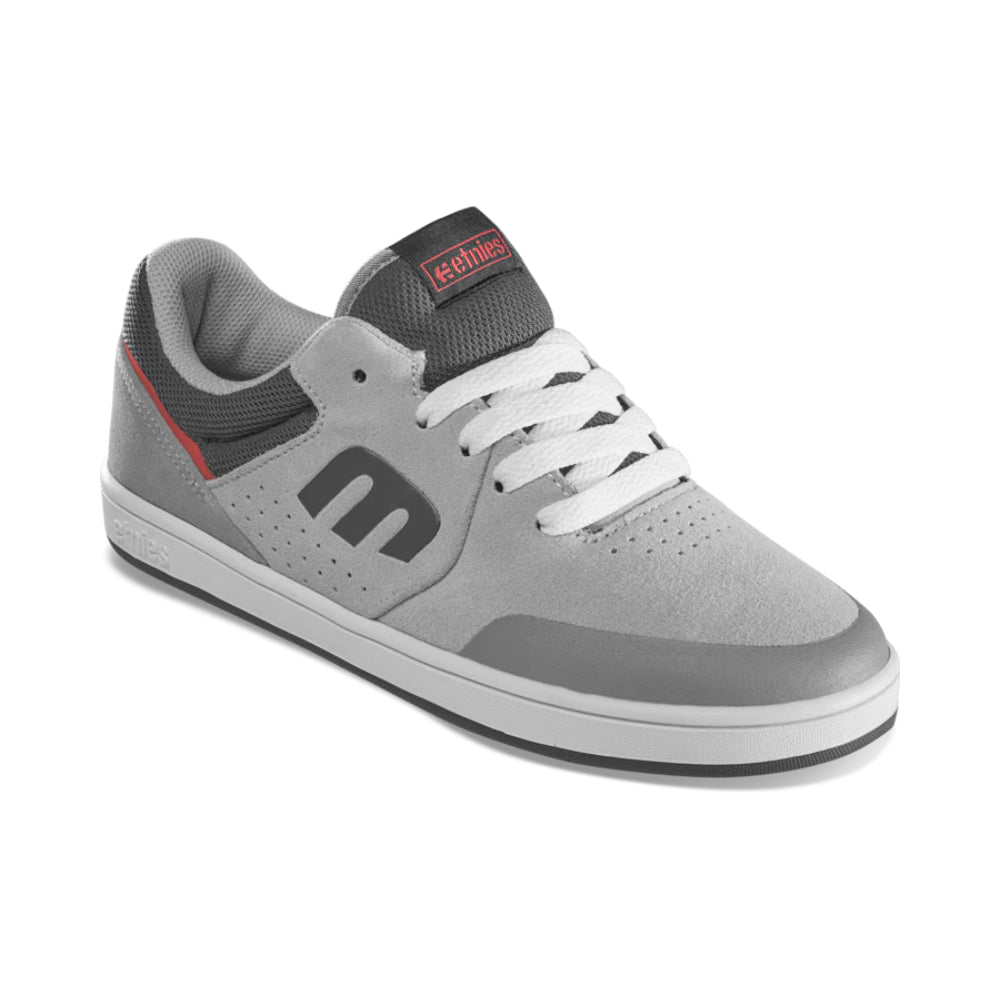 Etnies Kids Marana Grey/Grey/Red Shoes Angle View