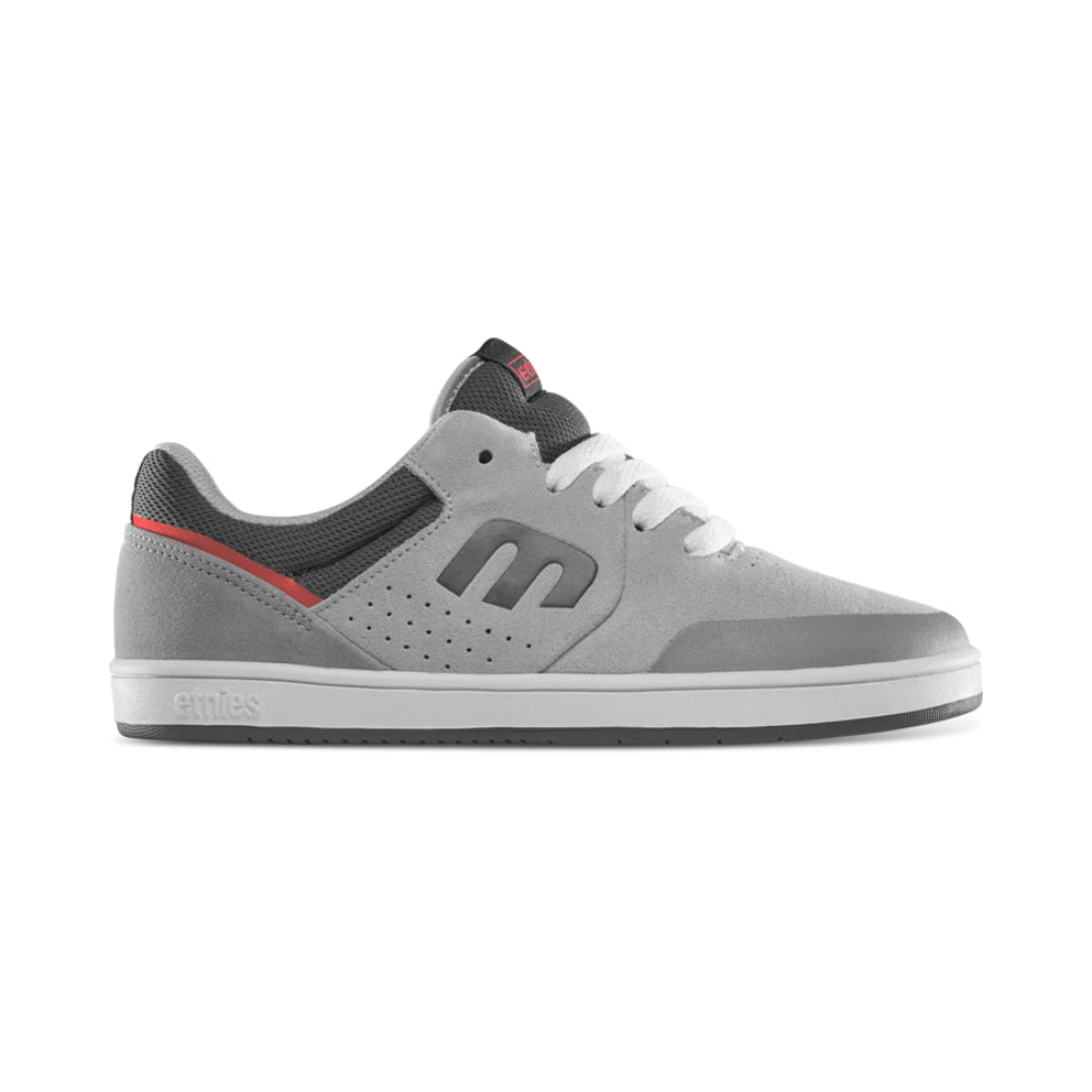 Etnies Kids Marana Grey/Grey/Red Shoes Side View