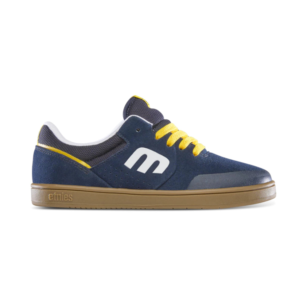 Etnies Kids Marana Navy/Gum/Yellow Shoes Side View