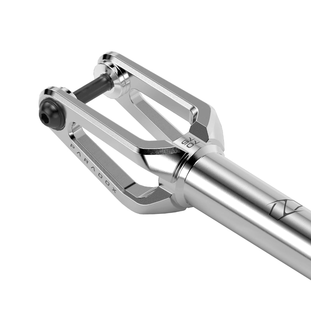 Fuzion Paradox Scooter Fork In Raw. Strong, light, & compatible. Fuzion has re-enter the fork game with an absolute monster that should set a new standard in the industry.