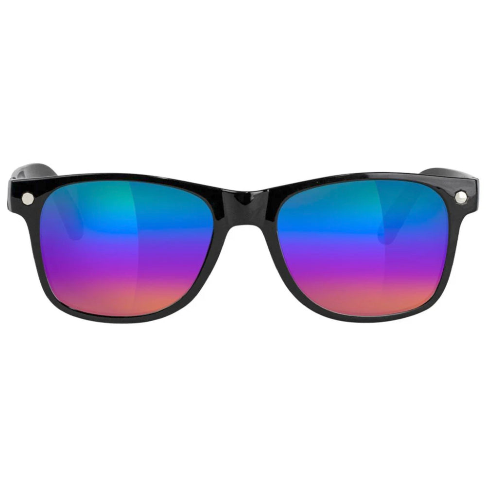 Glassy Leonard Polarized Black / Color Mirror Sunglasses Front View