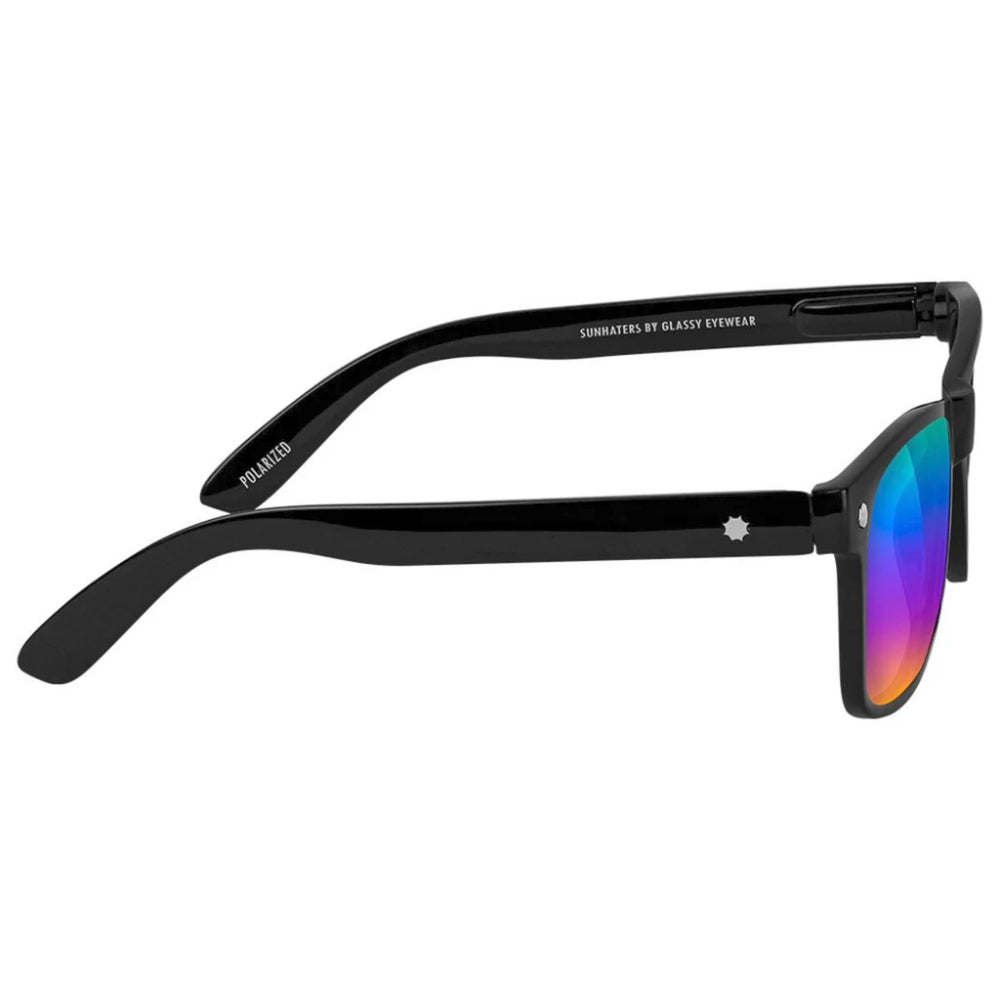 Glassy Leonard Polarized Black / Color Mirror Sunglasses Aide View