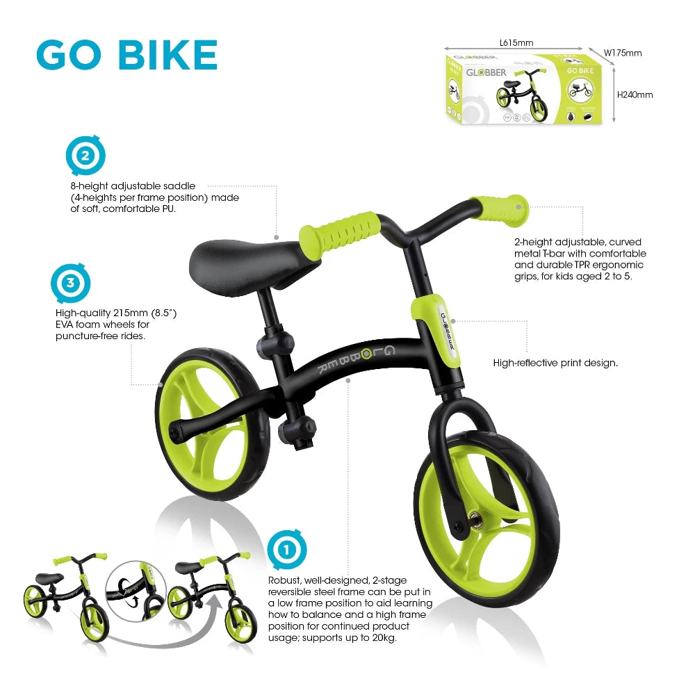 Globber Go Bike Balance Bike Specs