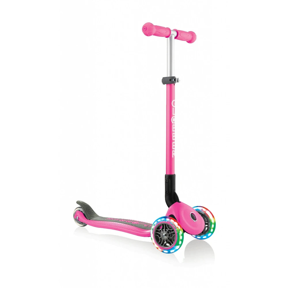 Globber Primo Foldable With Lights Scooter Complete Deep Pink
