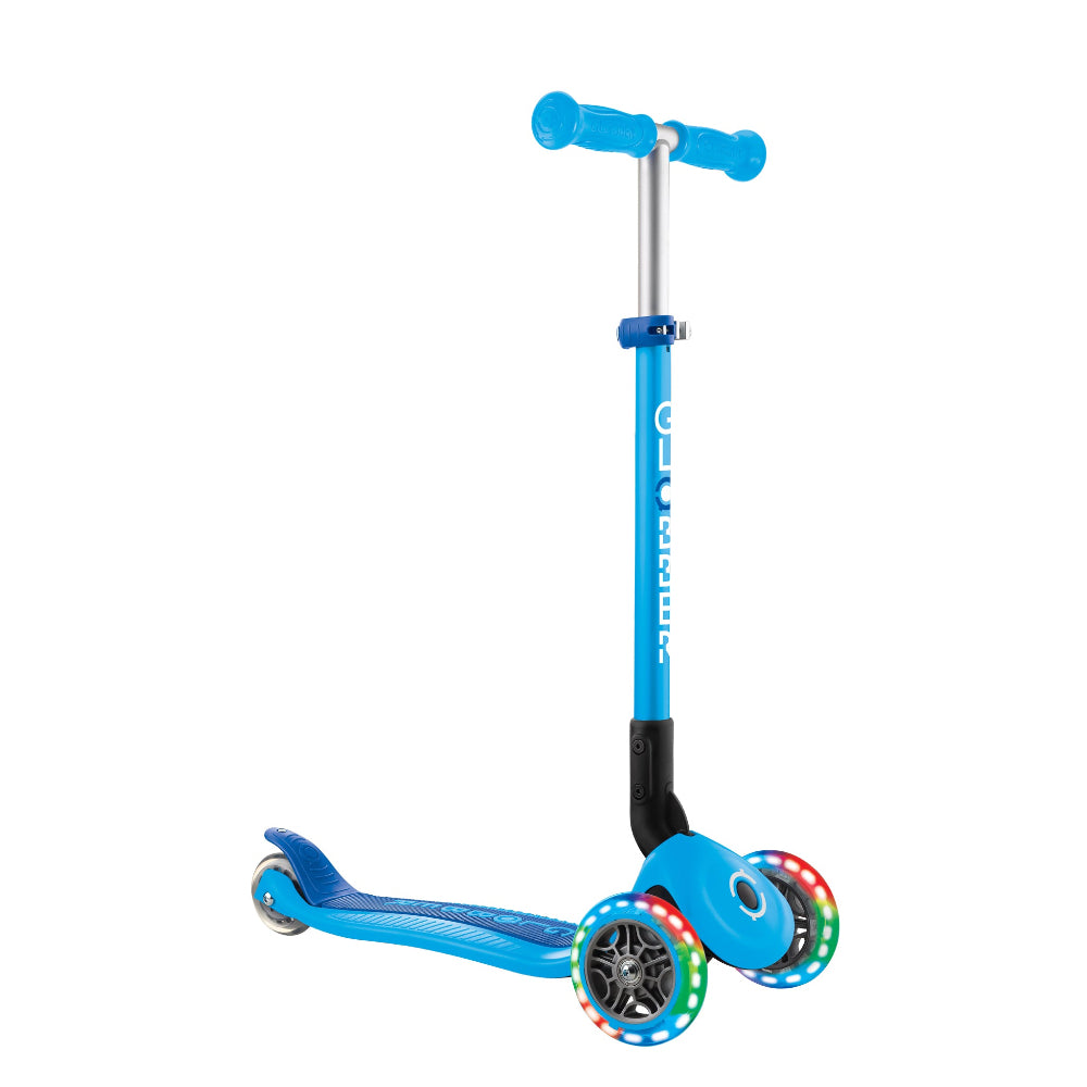 Globber Primo Foldable With Lights Scooter Complete Sky Blue