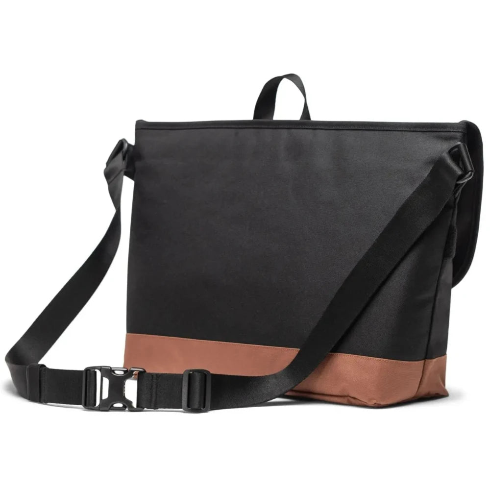 Herschel Cove Messenger Bag 22.5L Black / Saddle Brown Back