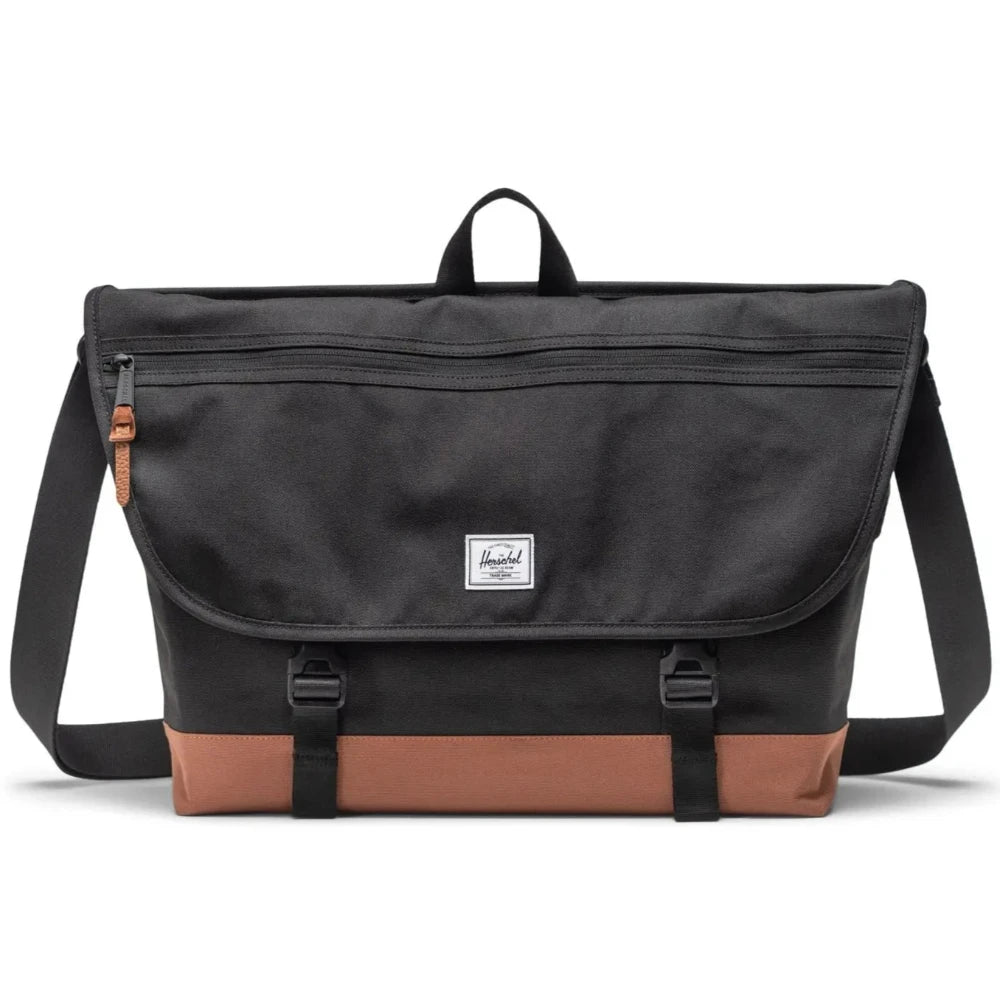 Herschel Cove Messenger Bag 22.5L Black / Saddle Brown Front