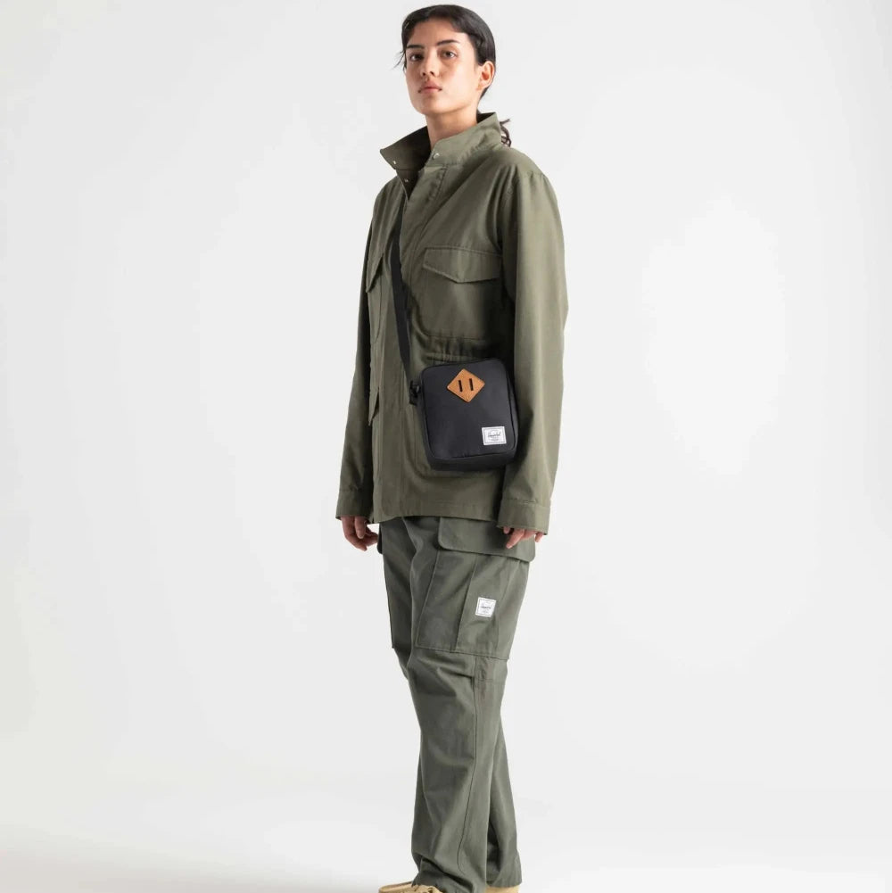 Herschel Heritage Crossbody Bag Black Model Front