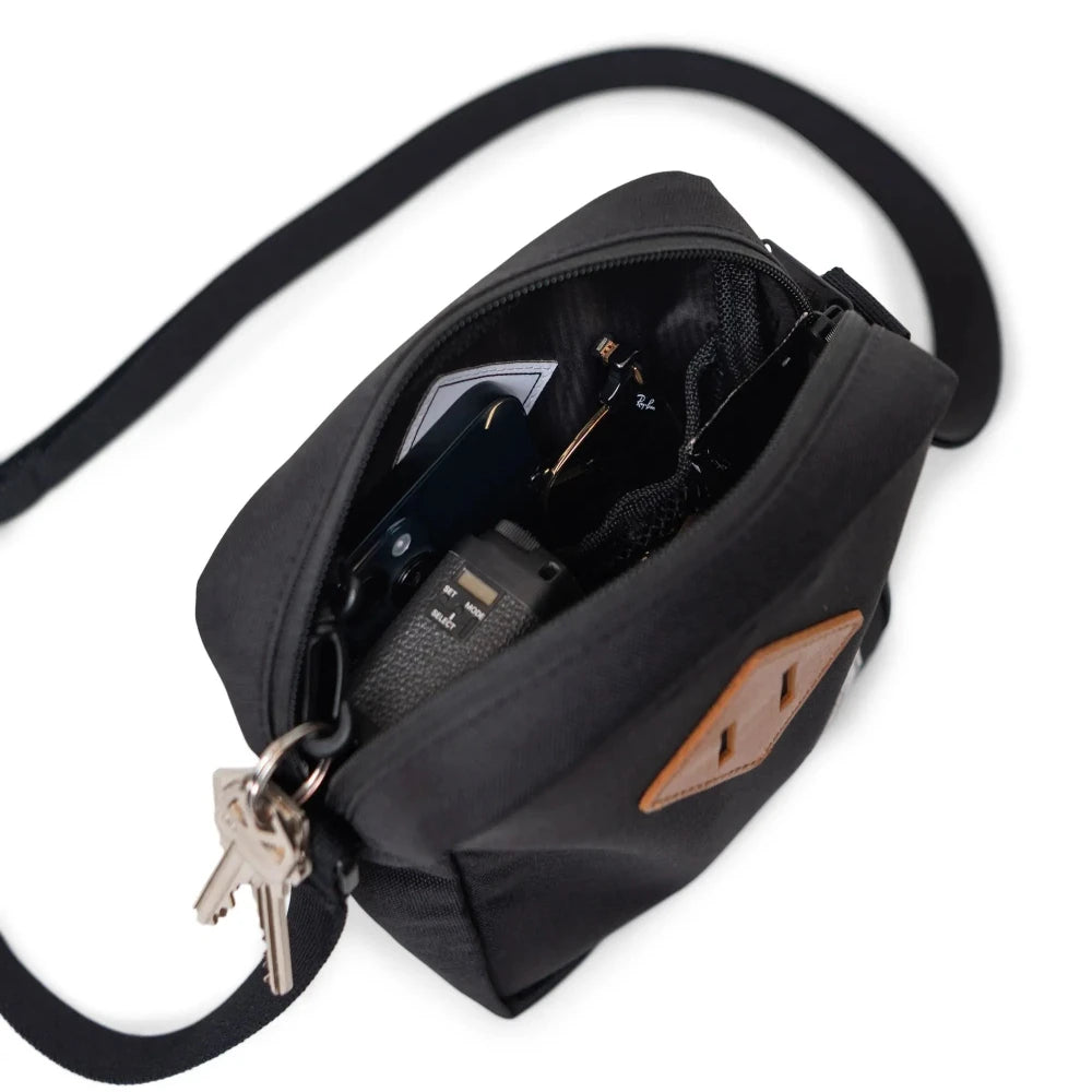 Herschel Heritage Crossbody Bag Black Tonal Opened