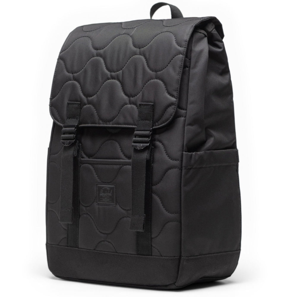 Herschel Retreat Small Capsule Quilted Backpack Black Angle View