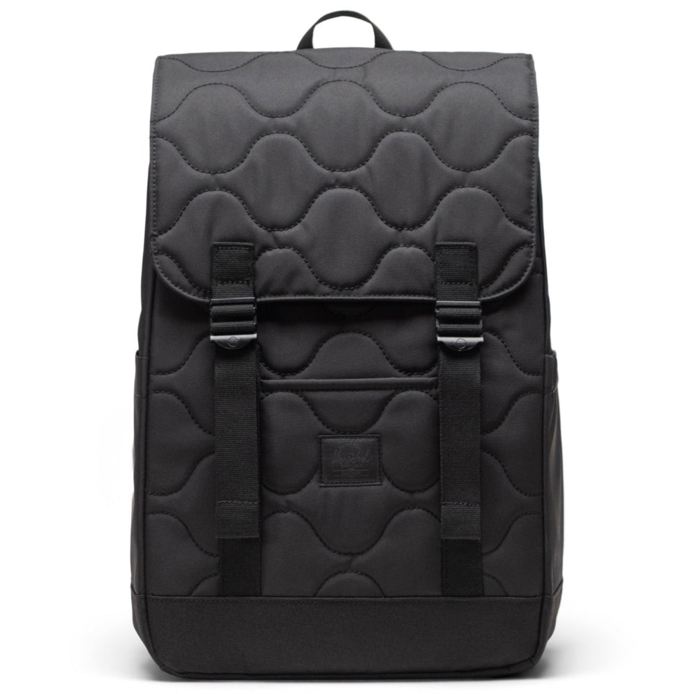 Herschel Retreat Small Capsule Quilted Backpack Black Front VIew