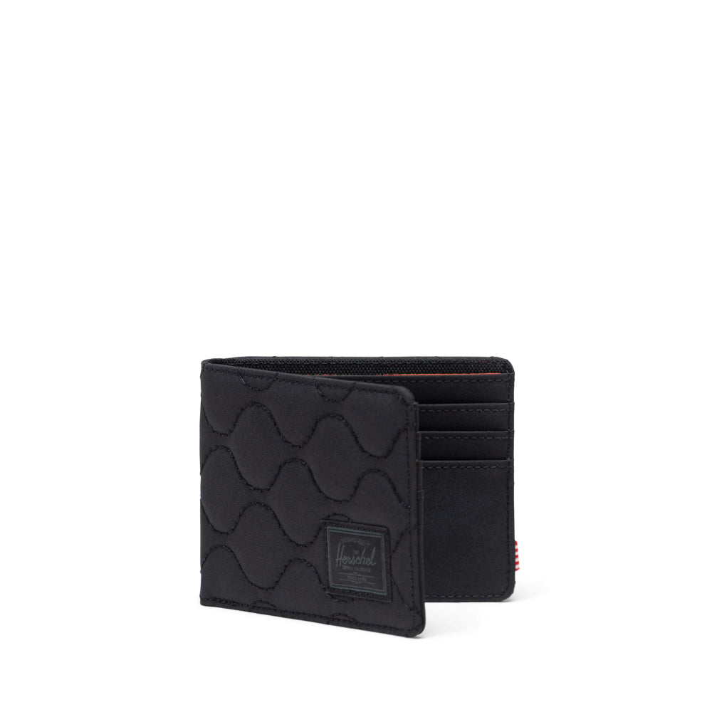 Herschel Roy Quilted Capsule Wallet Black Opened View