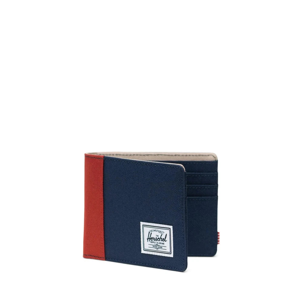Herschel Roy Wallet Black Iris / Red / Twill Angle View