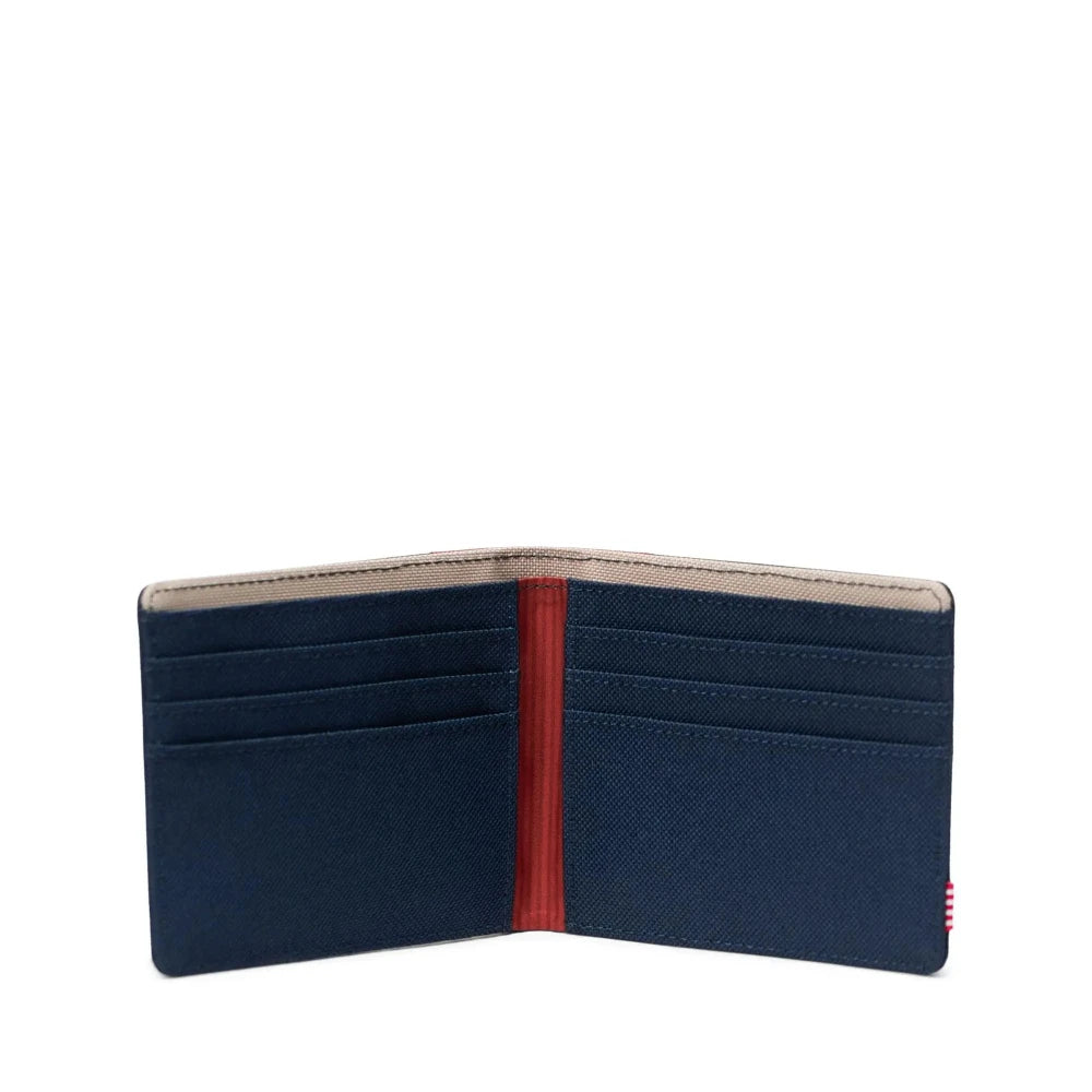 Herschel Roy Wallet Black Iris / Red / Twill Opened