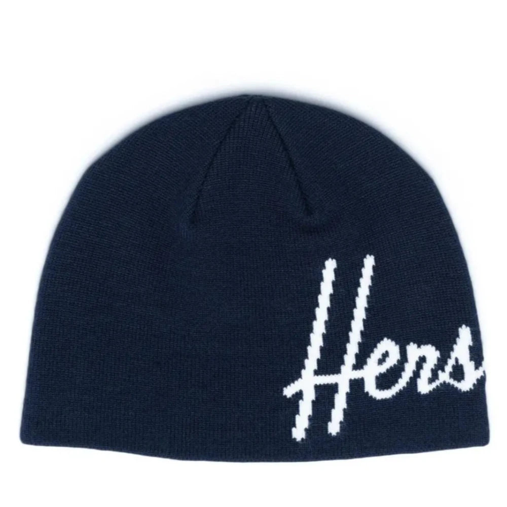 Herschel Skullcap Script Beanie Dark Navy / Blanc de Blanc 2
