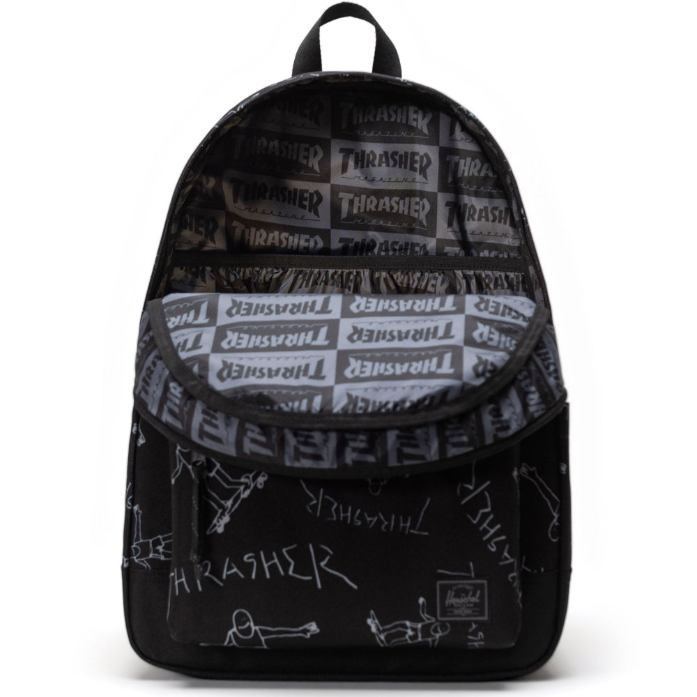 Herschel Thrasher Gonz Classic XL Backpack Black Opened
