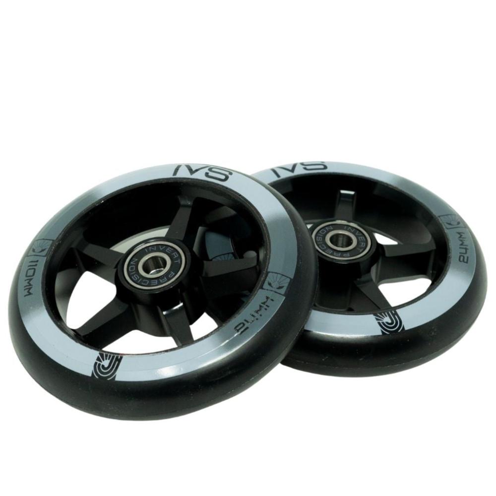 IVS Alloy 5-Spoke 110mm Scooter Wheels Black Angle View