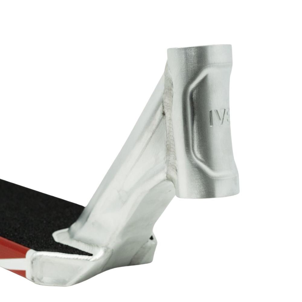 IVS Journey 4 Hydro Formed Scooter Deck Raw Red Close Up