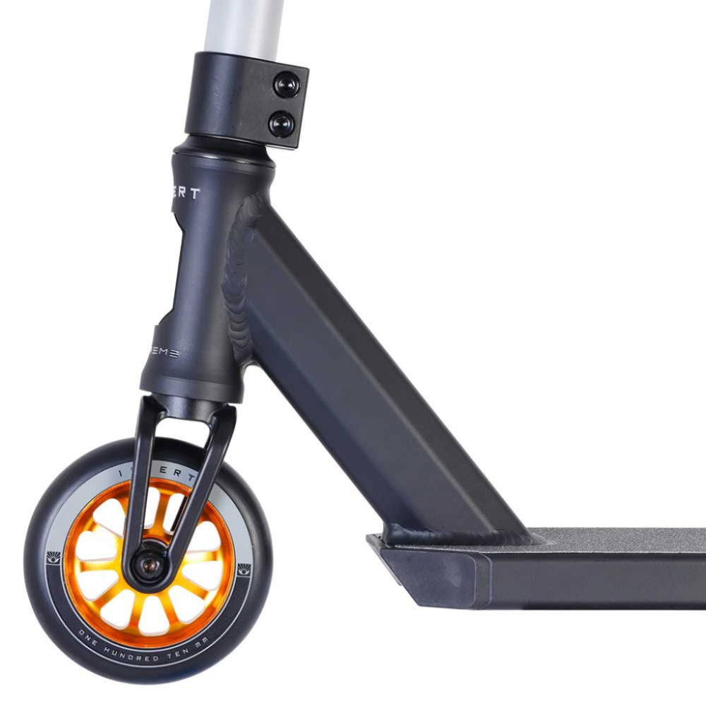 Invert Supreme 3-10-14 Scooter Complete Black Raw Neck Close Up