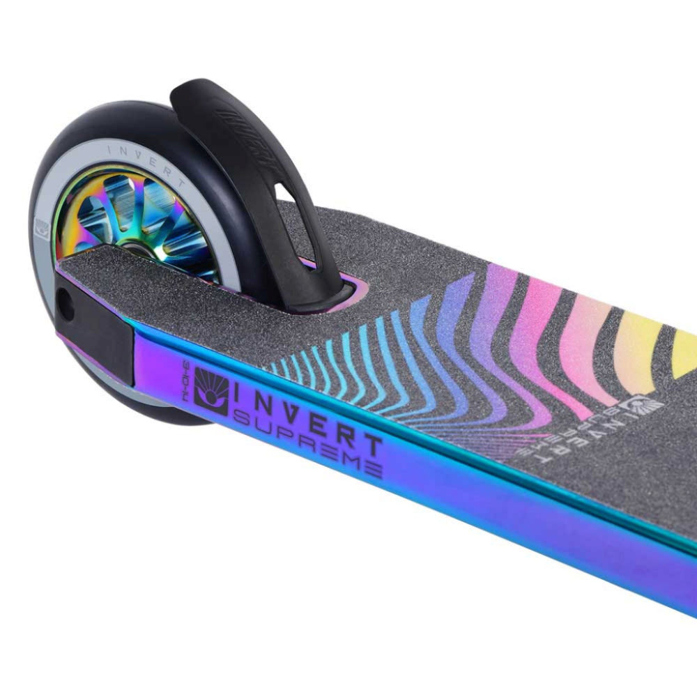 Invert Supreme 3-10-14 Scooter Complete Oil Slick Black Back Close Up
