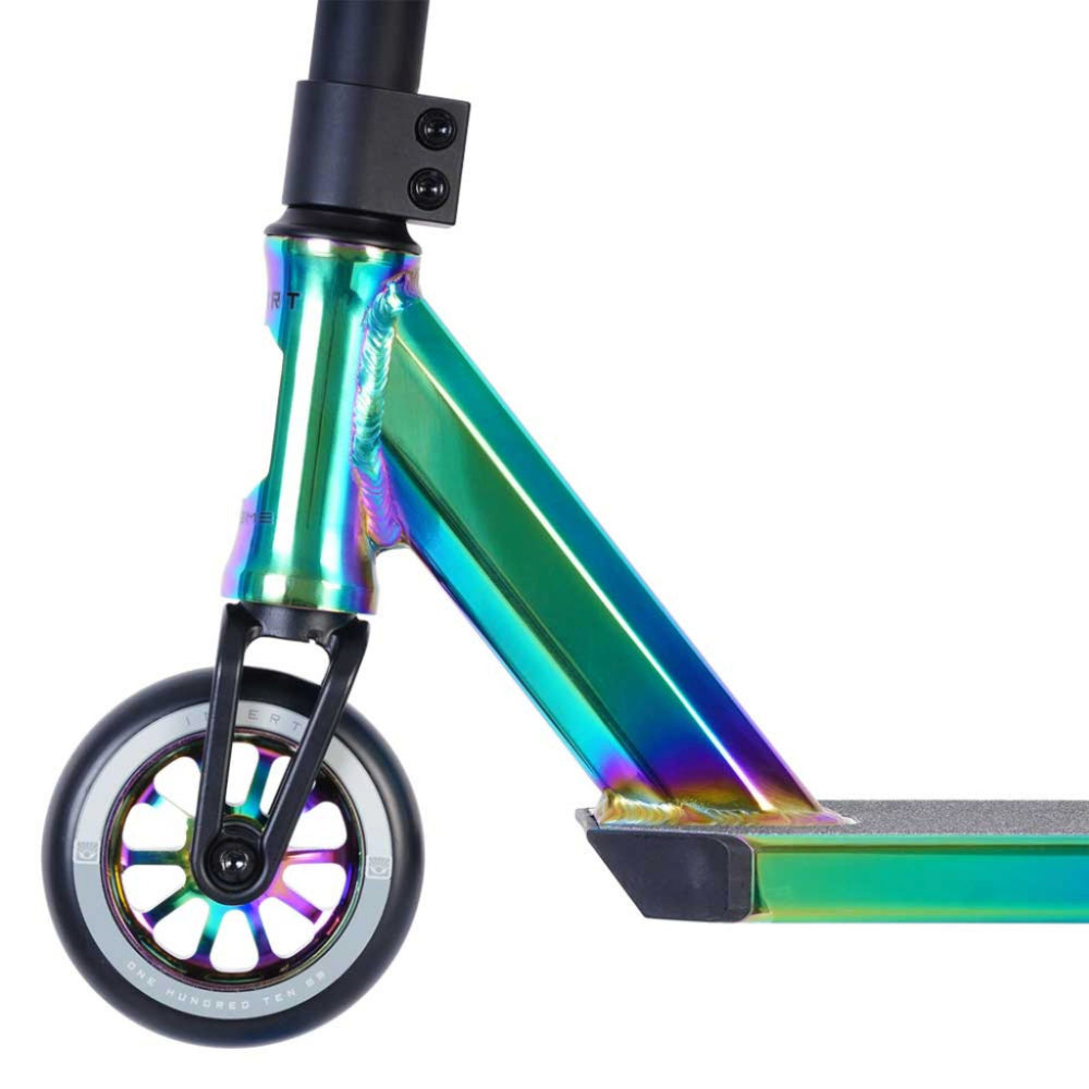 Invert Supreme 3-10-14 Scooter Complete Oil Slick Black Side Neck Close Up