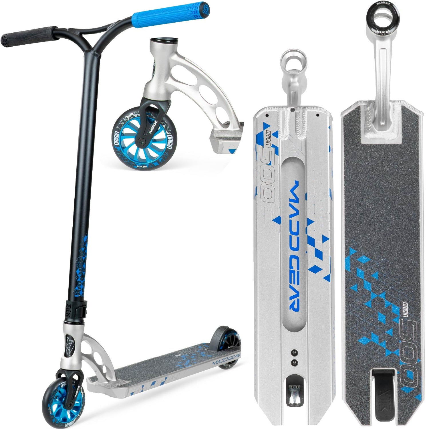Madd Gear MGO Origin 500 Complete Scooter Scalene Blue All Views