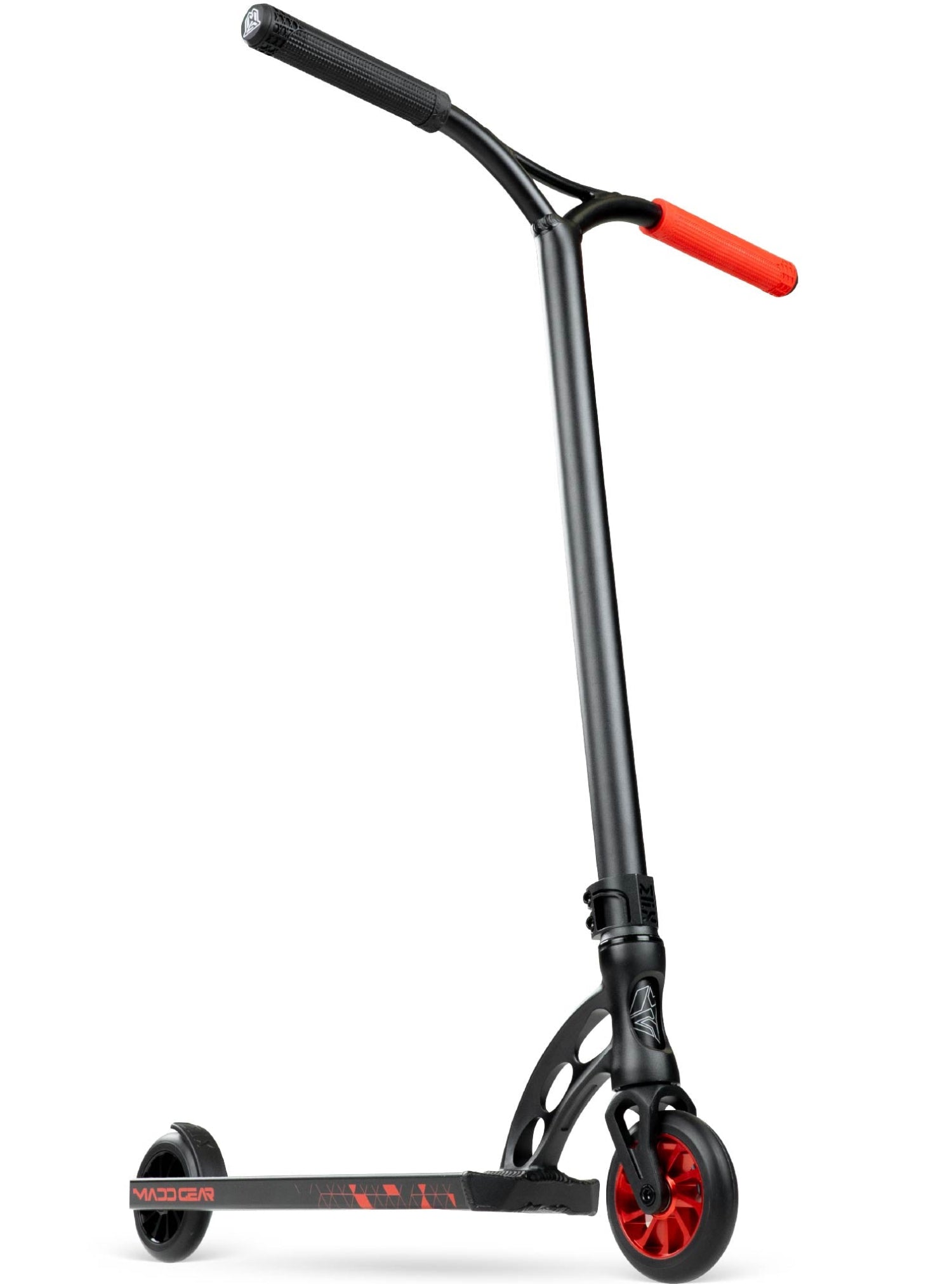 Madd Gear MGO Origin 500 Complete Scooter Trigon Red Right Angle Bottom View